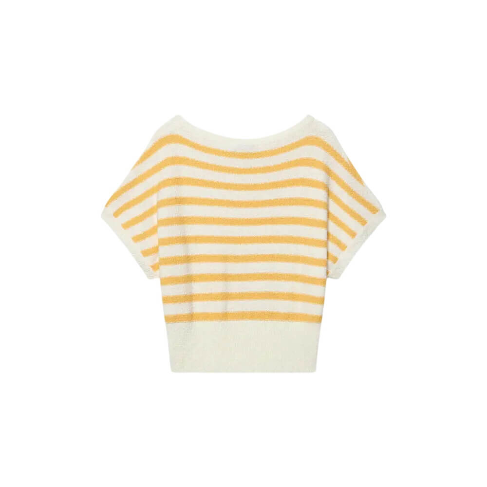 Mint Velvet Yellow Striped Textured Knit Top